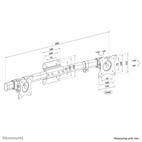 Neomounts FPMA-CB100BLACK monitorikiinnikkeen lisävaruste