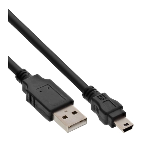 InLine 33107K USB-kabel USB 2.0 0,5 m USB A Mini-USB B Sort