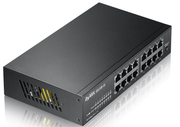 Zyxel GS1100-16 Hallitsematon Gigabit Ethernet (10/100/1000) Musta