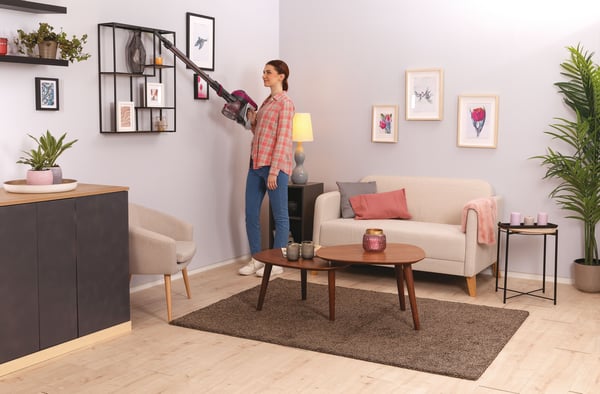 Hoover HF1 HF110P 011 Stick vakuum Batteri Dry Stof Poseløs 0,9 L Magenta