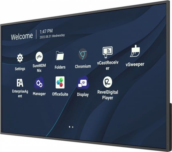 Viewsonic CDE4330 skyltställ 109,2 cm (43") Wi-Fi 450 cd/m² 4K Ultra HD Svart Inbyggd processor Android 11