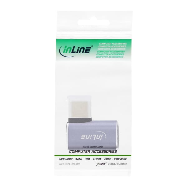 InLine 35900B kabelomvandlare (hane/hona) USB Type-C Grå