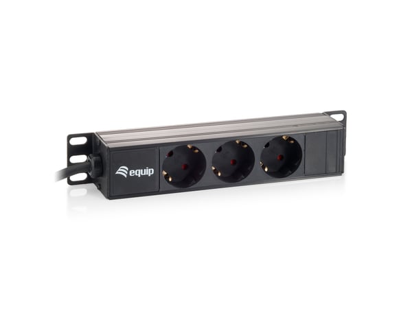Equip 333299 strømforsyningsenhed (PDU) 3 AC stikkontakt(er) 1U Sort