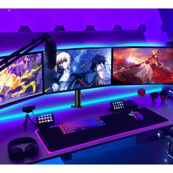 Techly ICA-LCD 482-T skærmbeslag og -stativer 61 cm (24") Skrivebord Sort