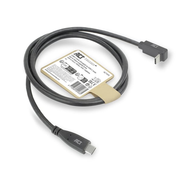 ACT AC7470 USB-kabel USB 3.2 Gen 2 (3.1 Gen 2) 0,5 m USB C 10 Gbit/sek. 60 W Sort