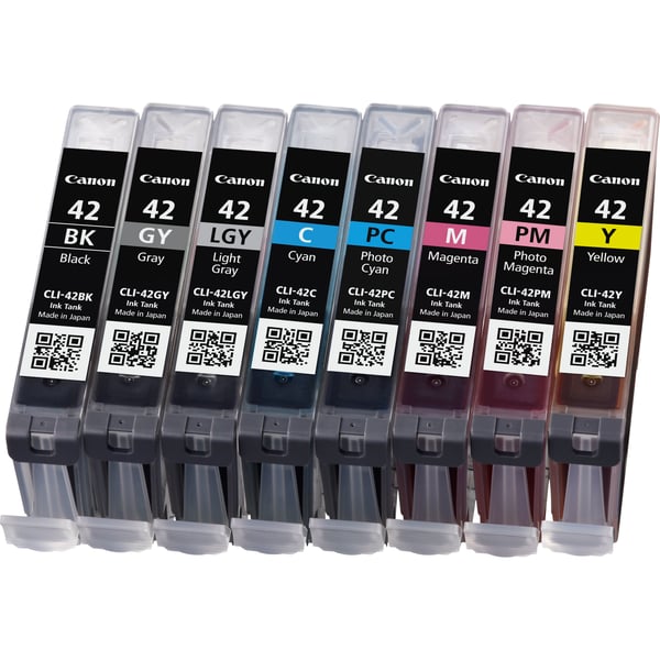 Canon 6384B010 mustekasetti 8 kpl Alkuperäinen Perusvärintuotto Musta, Syaani, Harmaa, Vaaleanharmaa, Magenta, Valokuva syaani, Valokuva magenta, Keltainen