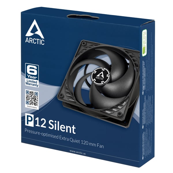 ARCTIC P12 Silent Computerkabinet Ventilator 12 cm Sort