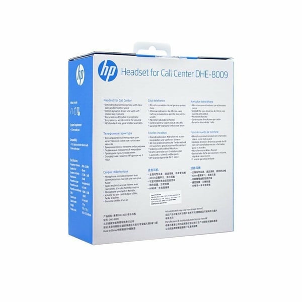 HP 194R3AA hovedtelefoner/headset Ledningsført Kontor/Callcenter Sort
