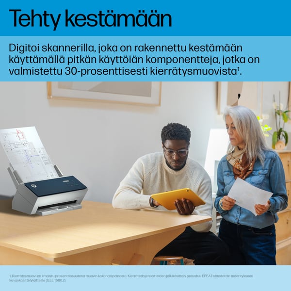 HP ScanJet Enterprise Flow 9000 s1 Arkkisyöttöskanneri 600 x 600 DPI A3 Sininen, Valkoinen