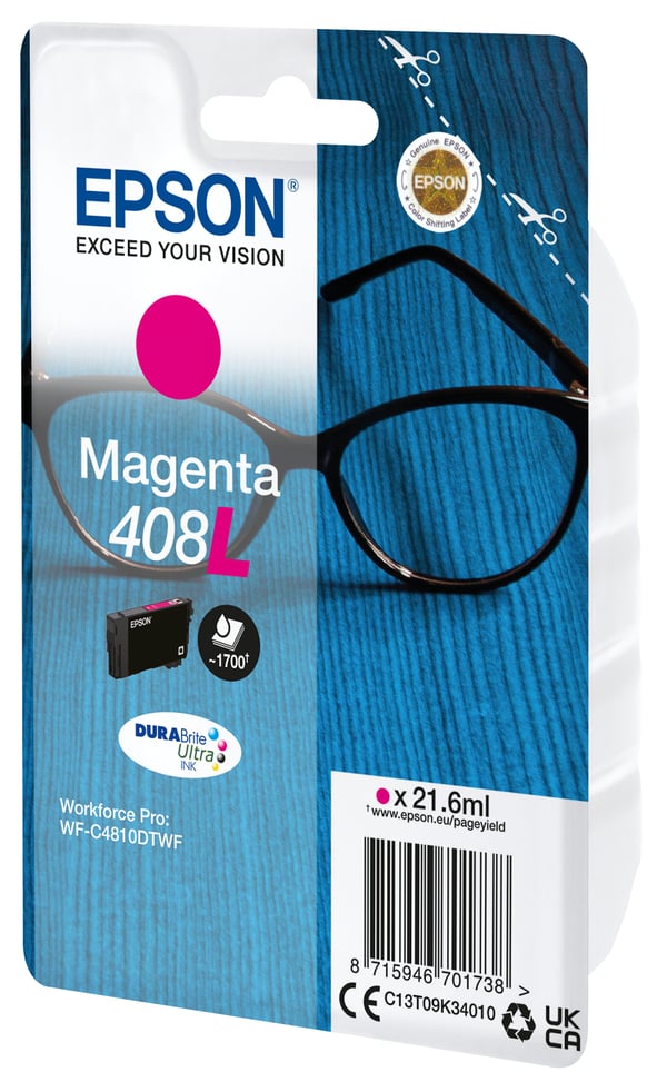 Epson 408L Lukulasit DURABrite Ultra, yksittäispakkaus, magenta muste