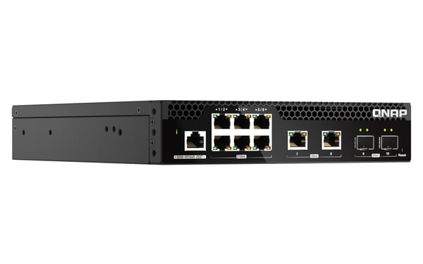 QNAP QSW-M2106R-2S2T nätverksswitchar hanterad L2 10G Ethernet (100/1000/10000) 1U Svart