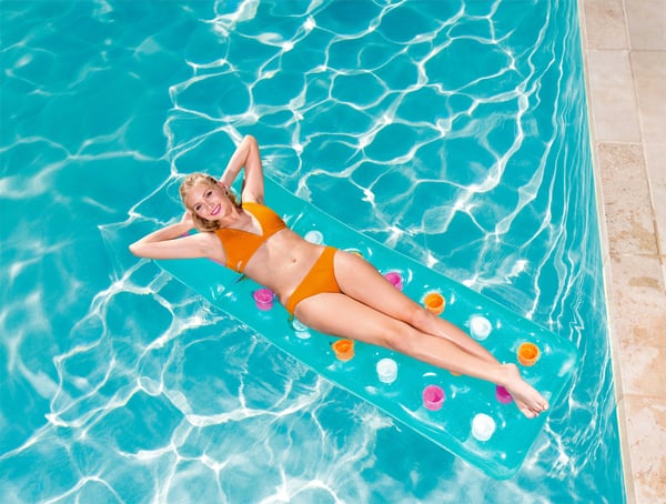 Bestway 43014 pool og strand flyder Blå, Lyserød Mønster Vinyl Flydende madras
