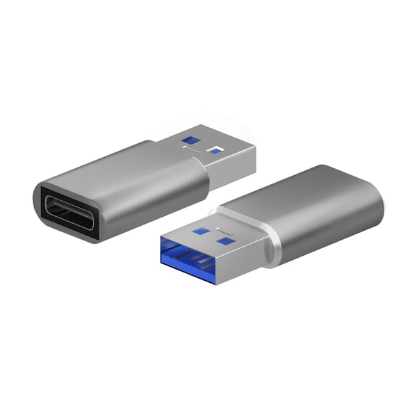 AISENS A108-0677 kabelomvandlare (hane/hona) USB Type-C USB Type-A Grå