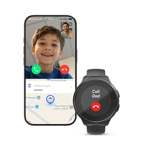 Hama 00178671 smartklocka och träningsklocka 3,02 cm (1.19") AMOLED Digital Pekskärm Svart GPS