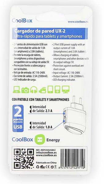 CoolBox UX-2 Universel Sort Vekselstrøm Indendørs
