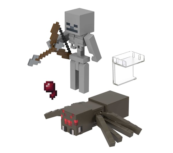 Minecraft 3.25' CORE FIGURE 2-PACK Skeleton Spider Jockey