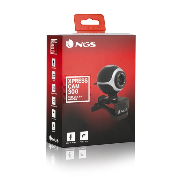 NGS Xpresscam300 webbkameror 8 MP 1920 x 1080 pixlar USB 2.0 Svart, Silver