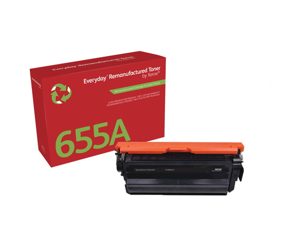 Everyday™ Mustavalko Remanufactured Toner by Xerox compatible with HP 655A (CF450A), Standard capacity Everyday™ Mustavalko Remanufactured Toner by Xerox compatible with HP 655A (CF450A), Standard capacity