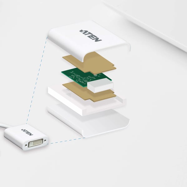 ATEN VC965-AT videokabel adapter DisplayPort DVI-I Hvid