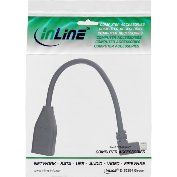 InLine 31606W USB-kabel Micro-USB B USB A Sort