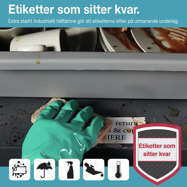 DYMO Hållbara LabelWriter-originaletiketter | 59 mm × 102 mm | Vit poly | 300 självhäftande etiketter | Hög prestanda | För LabelWriter-etikettskrivare