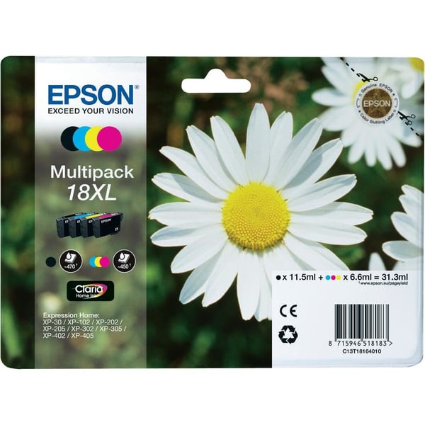 Epson Daisy Flerpack 4 färger 18XL Claria Home-bläck