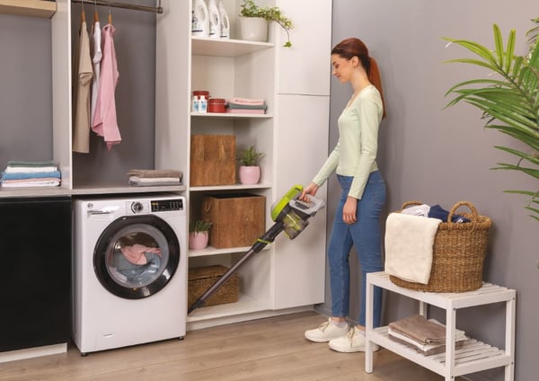Hoover HF1 HF110H 011 Sauvaimuri Akku Kuiva Kangas Pussiton 0,9 L 170 W Harmaa, Lime