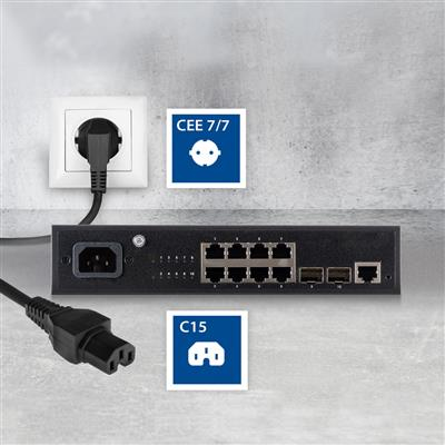 ACT AK5313 strömkablar Svart 2 m CEE7/7 C15 coupler