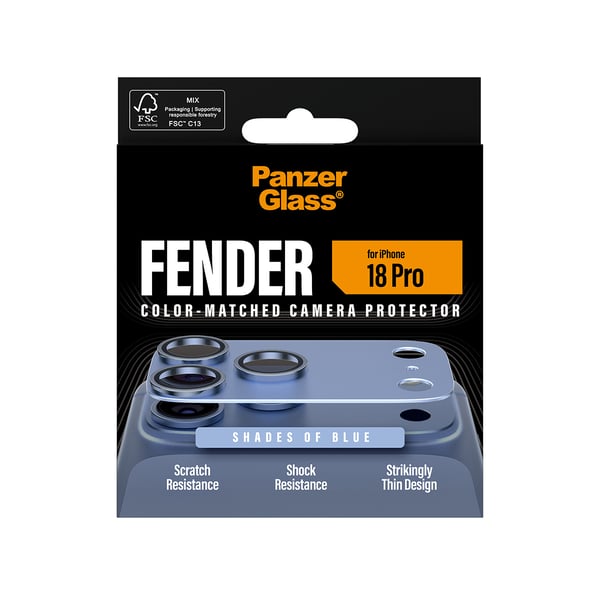 PanzerGlass ® Fender Camera Lens Protector Shades of Blue iPhone 2026 Pro Kirkas näytönsuoja 1 kpl