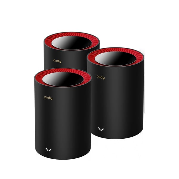 Cudy M3000 3-Pack Kaksitaajuus (2,4 GHz/5 GHz) Wi-Fi 6 (802.11ax) Musta, Punainen 1 Sisäinen