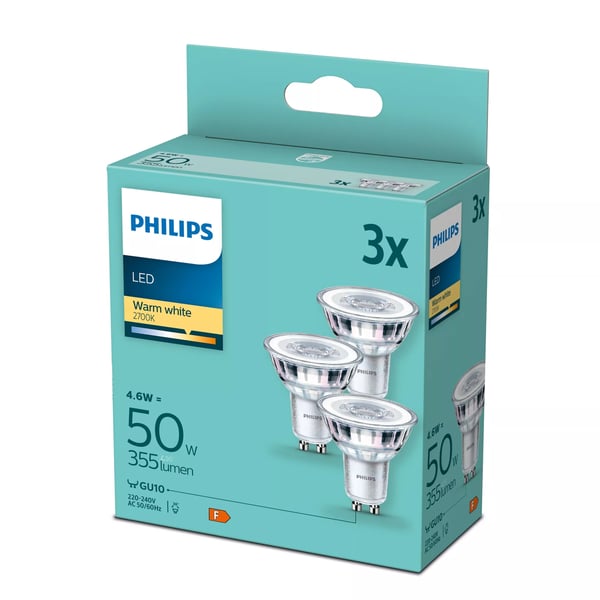 Philips Kohdelamppu 50W PAR16 GU10 x3