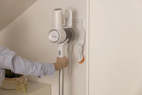 Gorenje SVC216290FFW stav støvsuger & elektrisk kost 2-i-1 stangstøvsuger Batteri Dry Poseløs 0,5 L 130 W Hvid