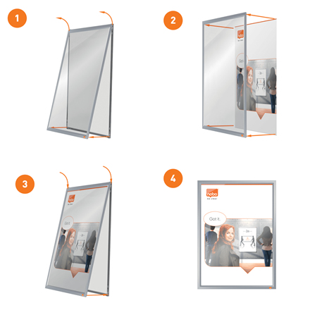 Nobo Impression Pro A3 skifteramme med aluminiums klikramme
