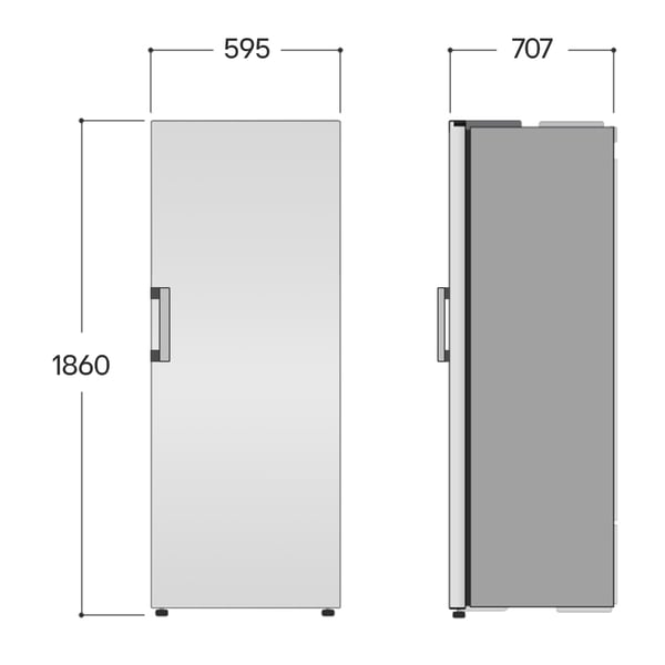 LG GFT41PZGSZ Frysskåp Fristående 324 l Rostfritt stål