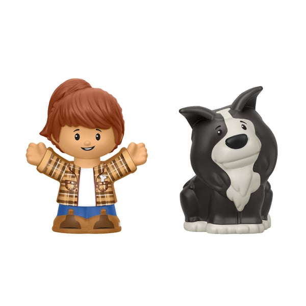 Fisher-Price Little People skubbetraktor, legetøjsbondegårdskøretøj med musik og 2 figurer til småbørn