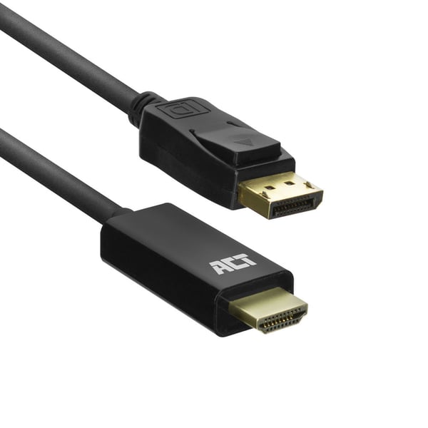 ACT AC7550 videokaapeli-adapteri 1,8 m DisplayPort HDMI-tyyppi A (vakio) Musta