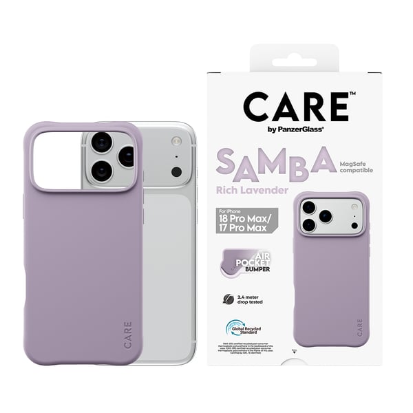 PanzerGlass CARE™ by ® Samba Case Rich Lavender m. Hvid MagSafe iPhone 2026 Pro Max | 17 Pro Max
