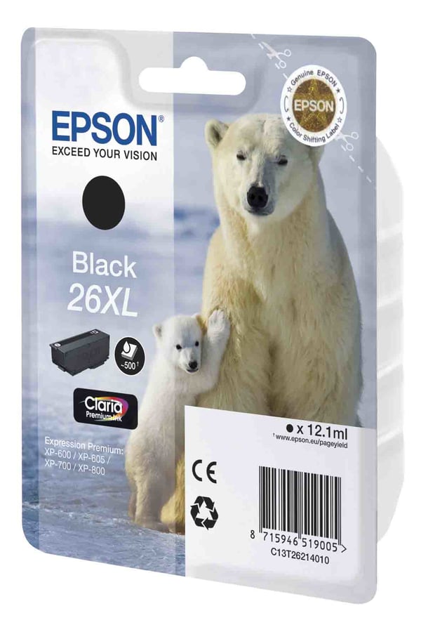 Epson Yksittäispakkaus, musta 26XL Claria Premium -muste