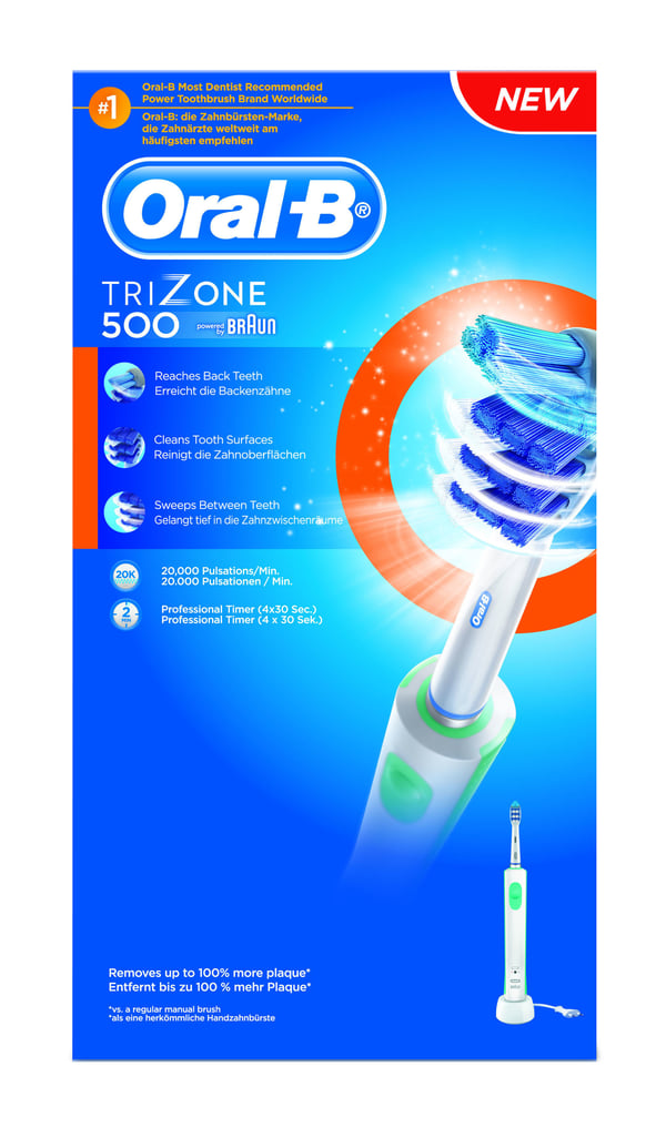 Oral-B TriZone 500 Voksen Roterende, pulserende tandbørste Hvid