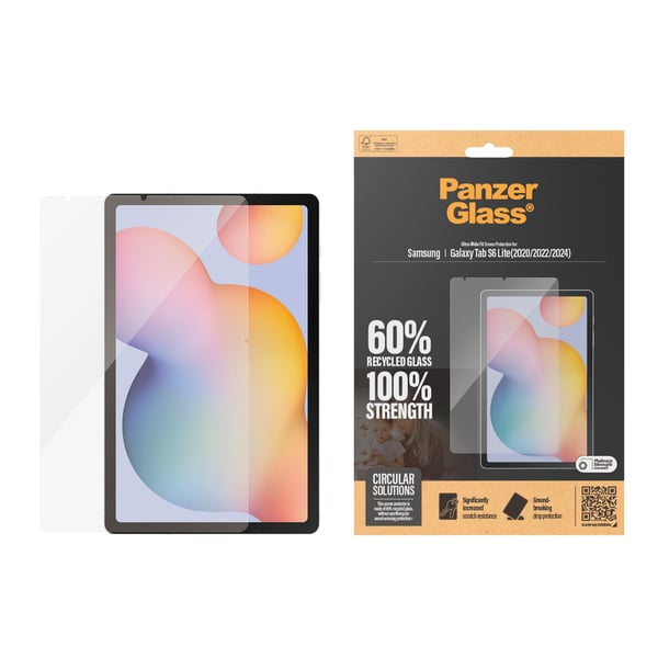 PanzerGlass ® Screen Protector Samsung Galaxy Tab S6 Lite (2020, 2022, 2024) | Ultra-Wide Fit Genomskinligt skärmskydd 1 styck