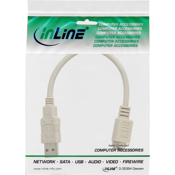 InLine 33102 serielkabel Beige 0,2 m 6-p Mini-DIN USB A