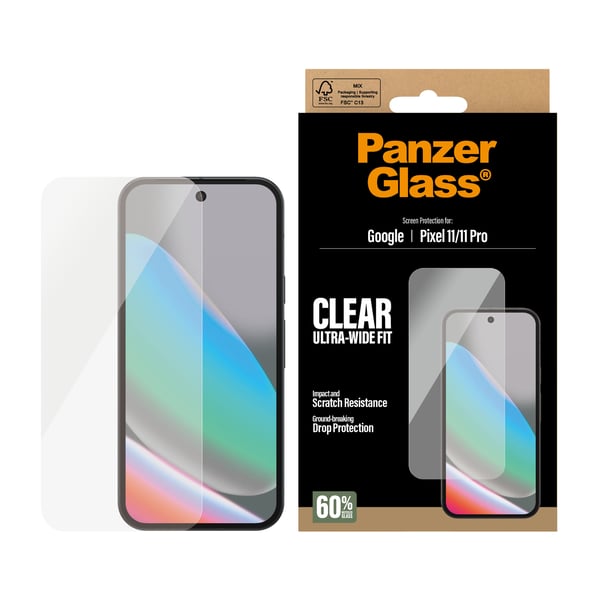 PanzerGlass ® Screen Protector Google Pixel 11 | 11 Pro | Ultra-Wide Fit Genomskinligt skärmskydd 1 styck