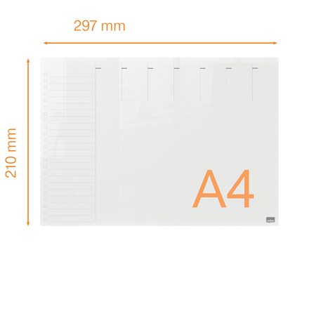 Nobo transparent akryl mini whiteboard ugentlig planner til skrivebordet eller vægmonteret, A4