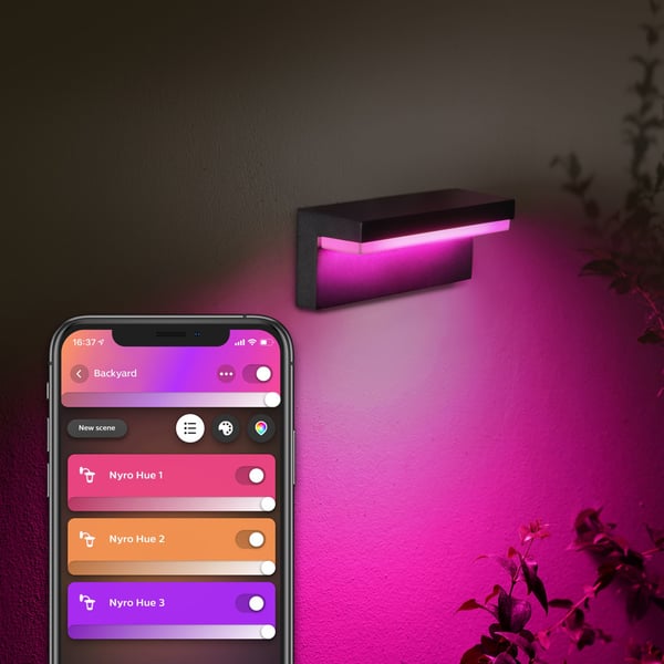 Philips Hue White och Color Ambiance Nyro vägglampa utomhus