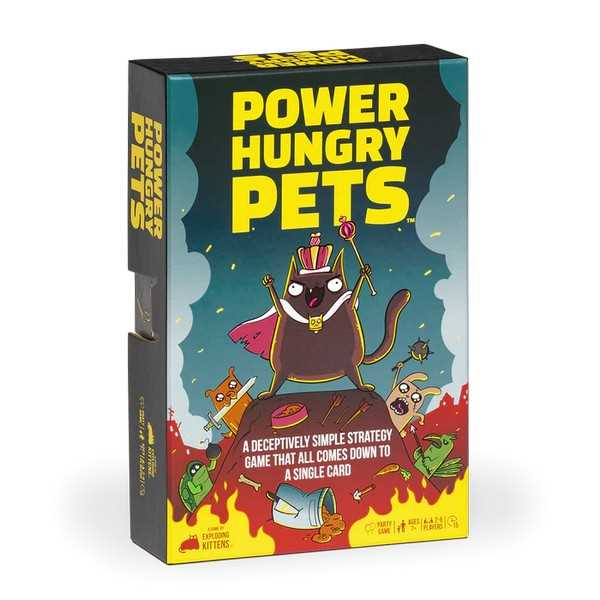 Asmodee Power Hungry Pets It’s the strategy game for people who HATE strategy games! Every card has a number and a way to torment the other players. The higher the number, the more vicious the card. You only have two cards, so decide which to keep and which to use to backstab, steal from, or obliterate the other players. That’s right, you only ever need to make one choice at a time–it’s a breeze…until it isn’t! In the end, the person left with the highest card wins! This is a Love Letter ™ Game that’s easy-to-learn, quick-to-play, and powerfully funny! Kortspil