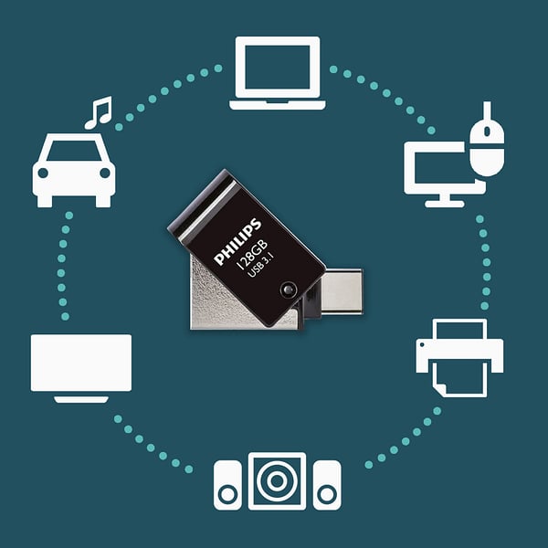 Philips FM12DC152B/00 USB-muisti 128 GB USB A-tyyppi 3.2 Gen 1 (3.1 Gen 1) Musta, Hopea