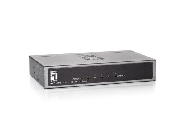 LevelOne FEU-0511 verkkokytkin Fast Ethernet (10/100) Musta, Harmaa