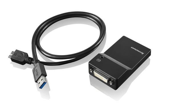 Lenovo USB 3.0 - DVI/VGA USB-grafikadapter 2048 x 1152 pixlar Svart