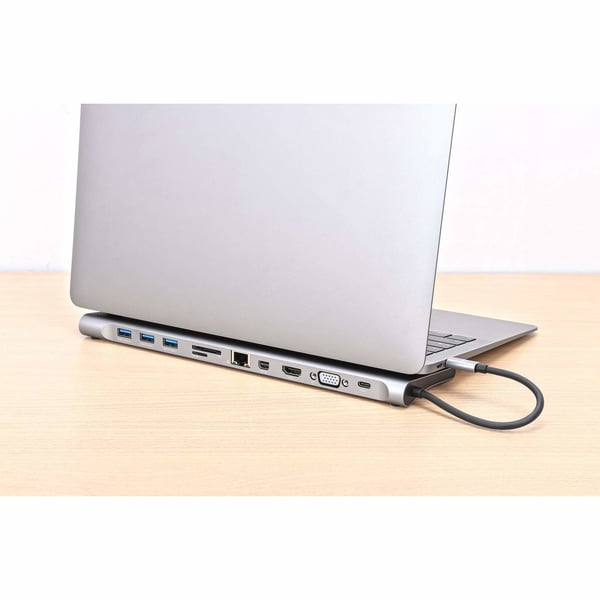 Manhattan 130578 kannettavien tietokoneiden telakka ja porttitoistin Langallinen USB 3.2 Gen 1 (3.1 Gen 1) Type-C Alumiini