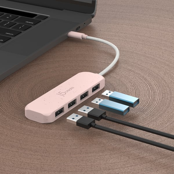 j5create Miljövänlig USB-C till 4-portars typ-A Gen 2-hubb